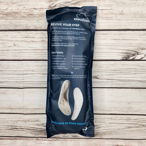 CloudSole Men/Women Gray Super Soft Orthopedic 4D Cloud Insoles Size 11 - 16 - Picture 9 of 10